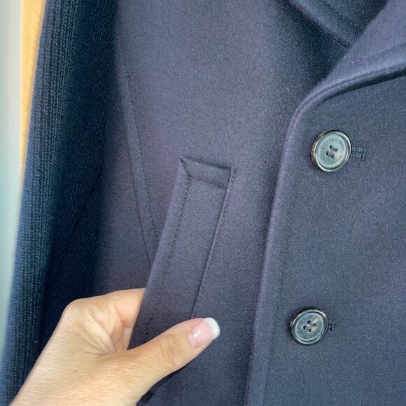 Neil Barrett Mens Coat Size 48 Blue Slim Fit Knit Sleeve And Back Pea Casual - Picture 4 of 12